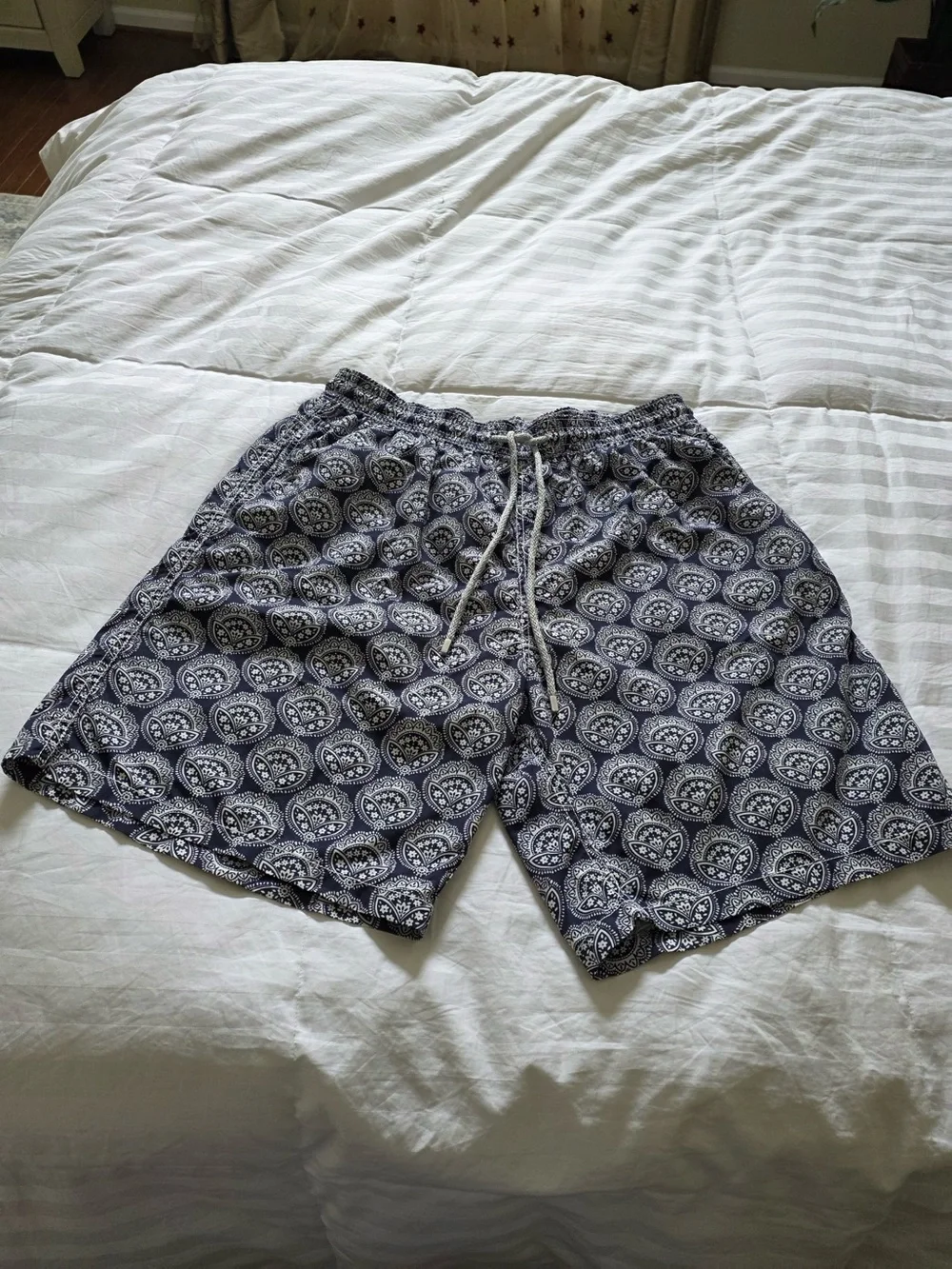 Vilebrequin Navy and White Medallion Drawstring Swim Shorts
